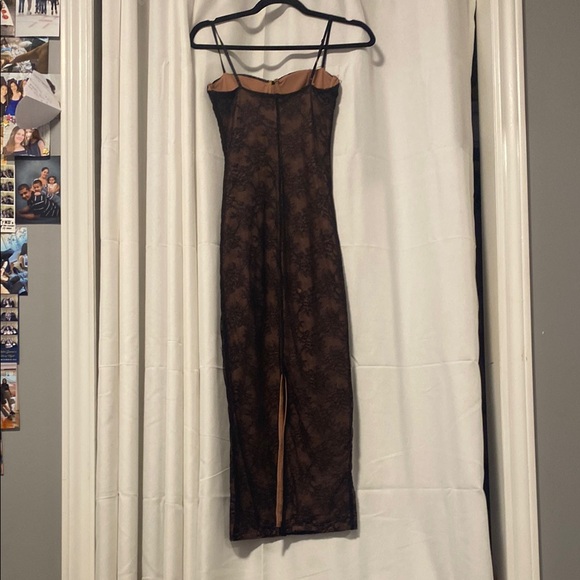 Dynamite Brown Ruched Bodycon Midi Dress - Picture 2 of 5